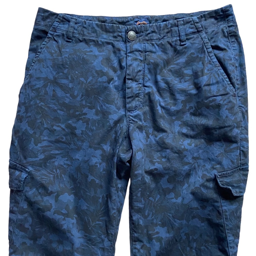 Good Man Brand Floral Camo Slim Cargo Pant Navy  Blue 34